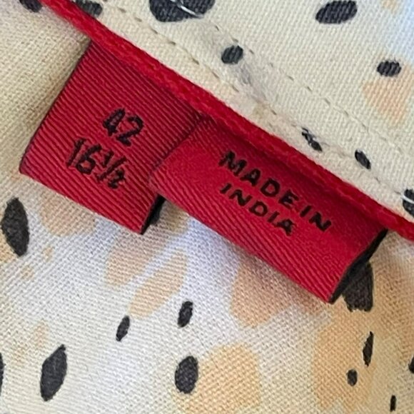 Hugo Boss 42 / 16 1/2 Long Sleeve Button Down Shirt Dotted Yellow - Picture 5 of 5